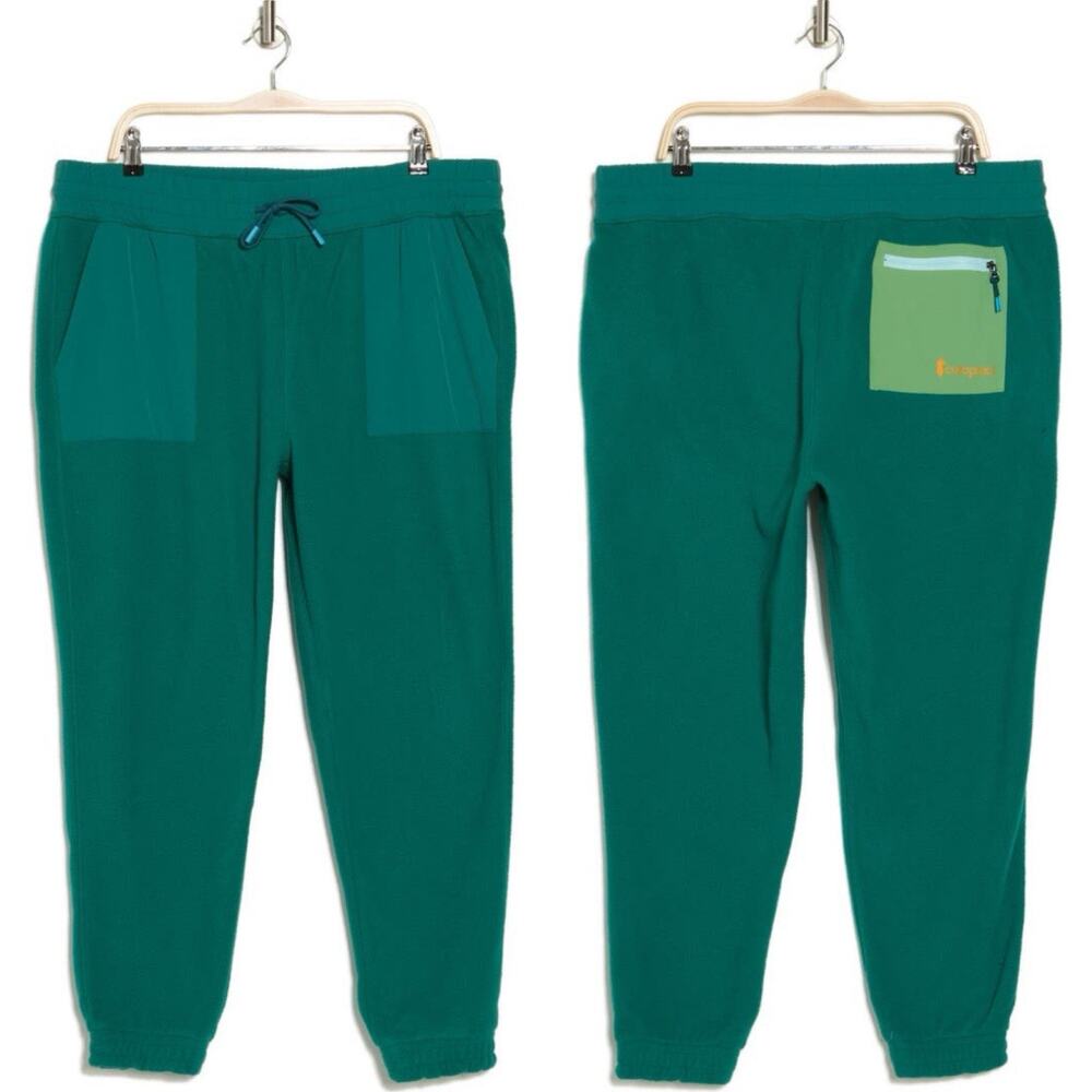 cotopaxi Teal Green Track Joggers with Lime Accent